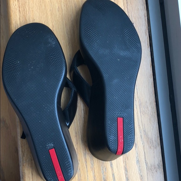 Prada Linea Rosa Leather Platform Sandals - Picture 4 of 7